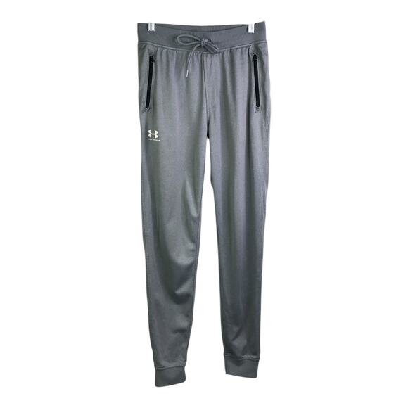 Under Armour Jogger Pants Mens Sz SM Heather Gray Sweatpants Zip Pockets Active - Picture 1 of 7